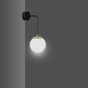 Nástěnné světlo Ognis K1, tvar koule, černá/zlatá