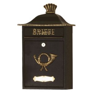 Poštovní schránka MARENO černá se zlatým dekorem