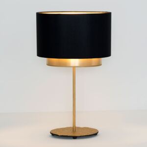 Stolní lampa Mattia, ovál, dvojitá, černá/zlatá
