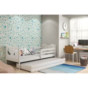 Dětská postel MIKO 2 + matrace + rošt ZDARMA, 80x190, bílý, bílá