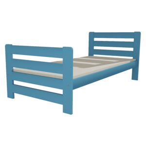 Dřevěná postel VMK 1E 90x200 borovice masiv - modrá
