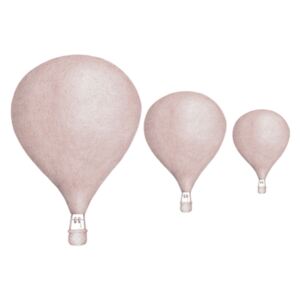 STICKSTAY Samolepka na zeď 3ks Létající balóny pudrová růžová