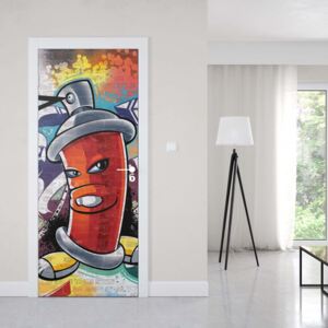 GLIX Fototapeta na dveře - Graffiti Street Art Red | 91x211 cm
