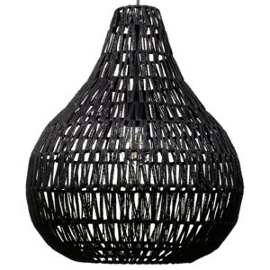 Závěsná pletená lampa z papíru v černé barvě MOLOPO