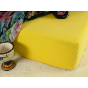 DADKA Vracov Jerseyové prostěradlo s vysokou gramáží 185 g/m2, rozměr 90x200, tmavě žluté