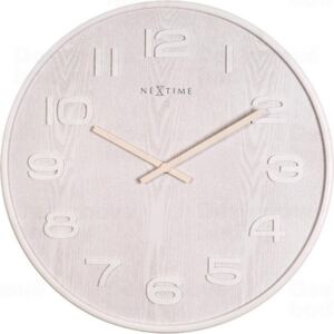 Designové nástěnné hodiny 3096wi Nextime Wood Wood Medium 35cm