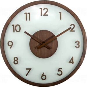 Designové nástěnné hodiny 3205br Nextime Frosted Wood 50cm