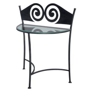 Iron Art RONDA noční stolek se sklem Barva kovu: příplatková - vyberte dle popisu níže