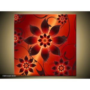 Červený obraz květiny (F005166F3030)