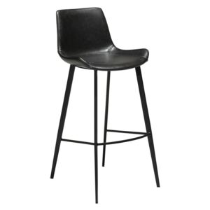 Černá barová židle z eko kůže DAN–FORM Denmark Hype, výška 102 cm