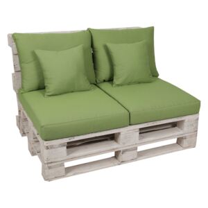 GO-DE Textil Sada sedáků a polštářů na paletový nábyt (zelená/zelená)