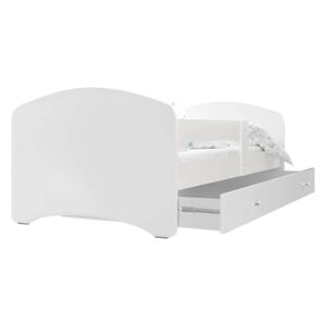 Dětská postel s potiskem LUCKY, 140x80, bílý/bez vzoru