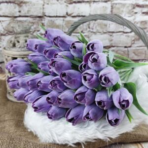 Umělý tulipán fialový- 43 cm, č. 25