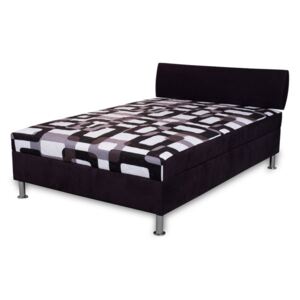 Studentská postel s čelem 140x200 s matrací ALFA - černá