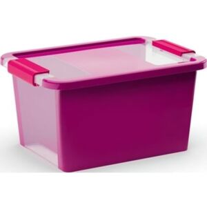 Plastový úložný box KETER Bi Box S s víkem 11l, růžovofialový
