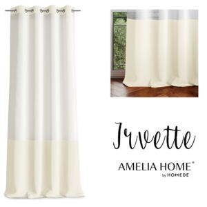 AmeliaHome Dekorační záclona Irvette s kroužky, bílá/krémová Rozměr: 140x250 cm