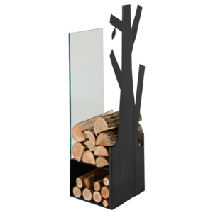 Zásobník na dřevo Strom - Tree Combi sklo, kov černý, CafDesign