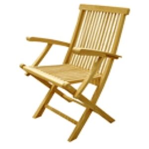 Dřevěná židle skládací s opěrkami rukou 58x89x56 cm, sada 2 kusy