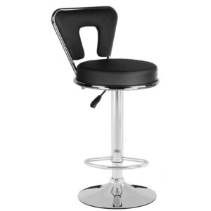 Barová židle AUSTIN na stříbrném talíři - černá