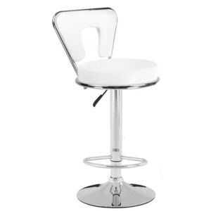 Barová židle AUSTIN na stříbrném talíři - bílá