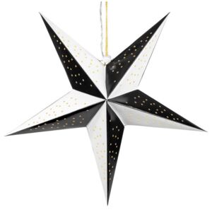Nexos 64612 Vánoční dekorace hvězda s časovačem - 20 LED, černo-bílá