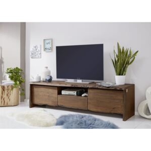 WOODLAND TV stolek II. 191x50 cm, tmavě hnědá, akácie