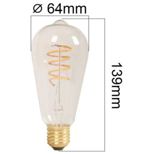 Retro LED žárovka E27 4W 320lm extra teplá, filament, ekvivalent 30W