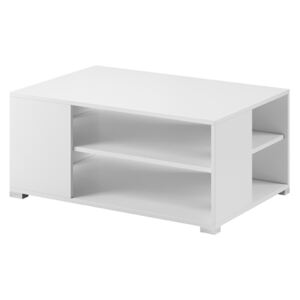 Konferenční stolek - SIMPLE SL90, bílá/lesklá bílá