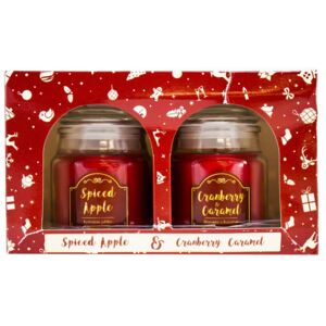 Sada 2ks vonných svíček Spiced Apple + Cranberry & Caramel, 2x 85 g
