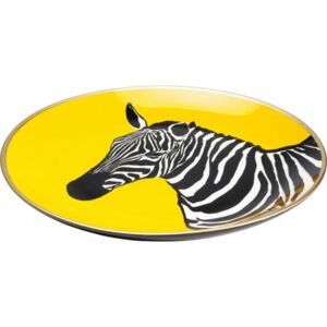 KARE DESIGN Dekorativní talíř Zebra - žlutá, 30 cm