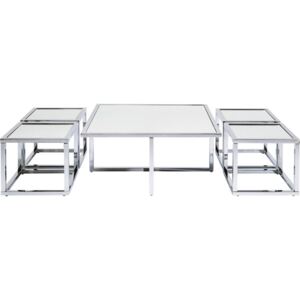 KARE DESIGN Konferenční stolek Quad 80×80 cm - stříbrný, set 5 kusů