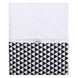 WOMAR Dětská oboustranná deka z Minky Polyester, 75x100 černo-bílá cm