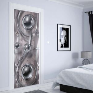 GLIX Fototapeta na dveře - Luxury 3D Silver Ornamental Design | 91x211 cm