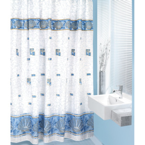 Bellatex Koupelnové závěsy modré mušle - 180x200 cm
