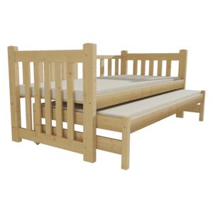 Dětská postel s výsuvnou přistýlkou DPV 002 80 x 180 cm bezbarvý lak