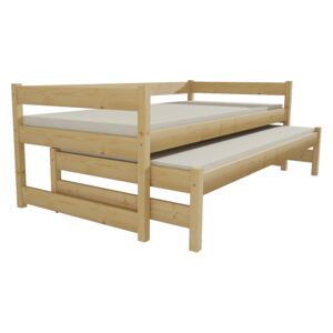 Dětská postel s výsuvnou přistýlkou DPV 003 80 x 180 cm moření olše