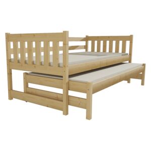 Dětská postel s výsuvnou přistýlkou DPV 006 80 x 180 cm moření dub
