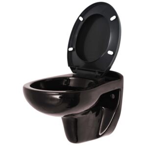 Závěsné WC - funkce pomalého sklápění - keramické | tmavě hnědé