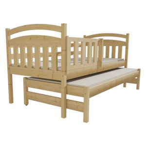Dětská postel s výsuvnou přistýlkou DPV 008 90 x 180 cm moření dub