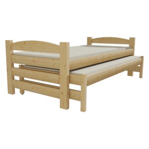 Dětská postel s výsuvnou přistýlkou DPV 009 80 x 180 cm moření dub