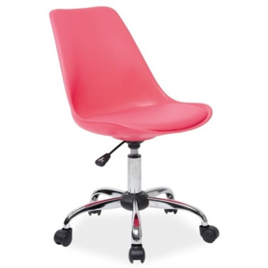 Kancelářská otáčecí židle z ekokůže v růžové barvě typ Q 777 KN1022
