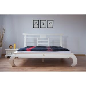 Dřevěná bílá postel China 160x200 - LIKVIDACE VZORKU