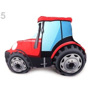 Polštář kočka, pes, hasičské auto, traktor s výplní - 5 (171) červená traktor Stoklasa
