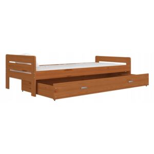Komfortní dřevěná postel BARTEK + rošt + matrace ZDARMA, 200x90, olše