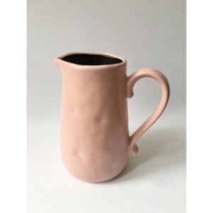 Keramický džbán, váza světle růžová /J