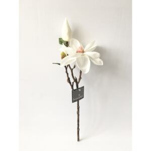 Umělá větvička kvetoucí magnólie bílá/J