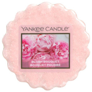 Yankee Candle - vonný vosk Blush Bouquet (Rozkvetlá kytice) 22g (Růžové pivoňky, lilie a citrusové květy v kytici, která se nejlépe vyjímá uprostřed stolu.)
