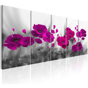Murando DeLuxe Vícedílný obraz - fialové vlčí máky 200x80 cm