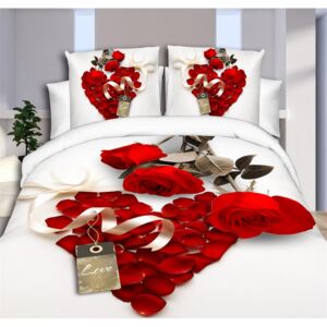 Bavlissimo 7-dílné povlečení růže bavlna/mikrovlákno červená 140x200 na dvě postele