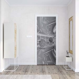 GLIX Fototapeta na dveře - Modern 3D Tech Tunnel Grey | 91x211 cm